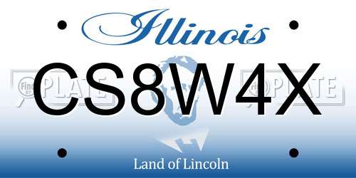 CS8W4X Illinois License Plate