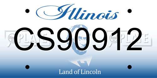 CS90912 Illinois License Plate