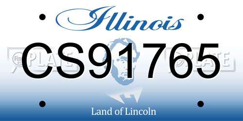 CS91765 Illinois License Plate