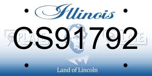 CS91792 Illinois License Plate