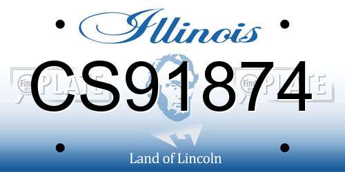 CS91874 Illinois License Plate