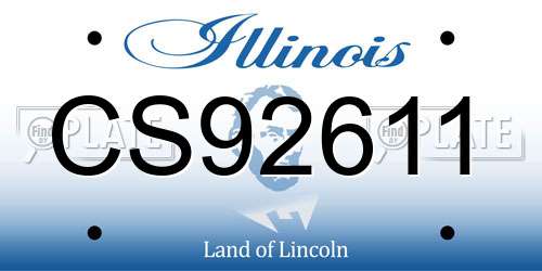 CS92611 Illinois License Plate