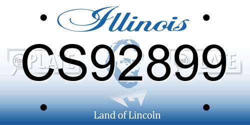 CS92899 Illinois License Plate