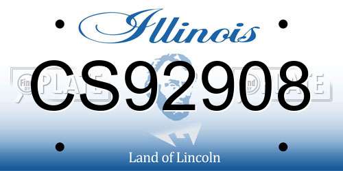CS92908 Illinois License Plate