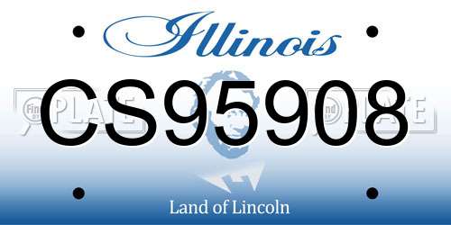 CS95908 Illinois License Plate