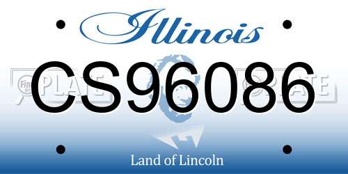 CS96086 Illinois License Plate