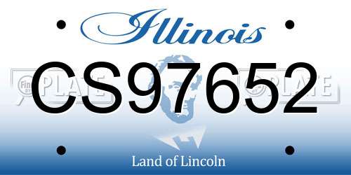 CS97652 Illinois License Plate