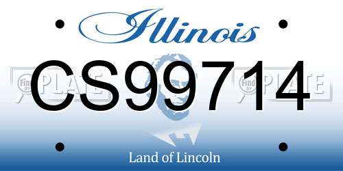 CS99714 Illinois License Plate