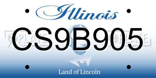 CS9B905 Illinois License Plate