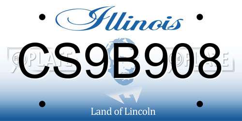 CS9B908 Illinois License Plate
