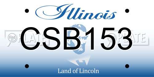 CSB153 Illinois License Plate