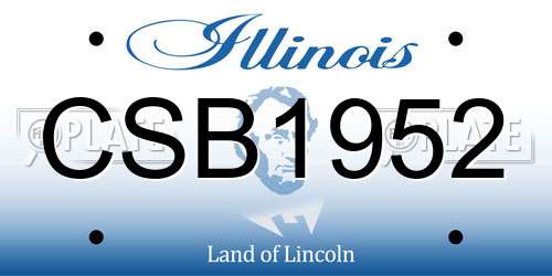 CSB1952 Illinois License Plate
