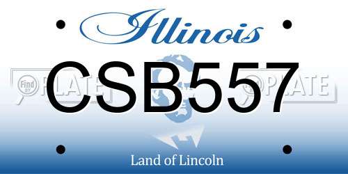 CSB557 Illinois License Plate