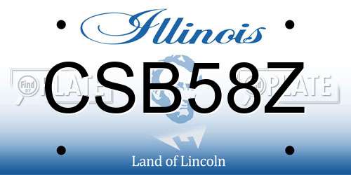 CSB58Z Illinois License Plate