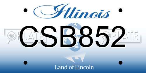 CSB852 Illinois License Plate