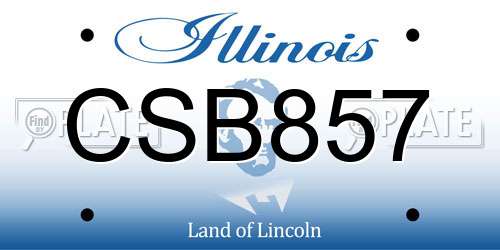 CSB857 Illinois License Plate
