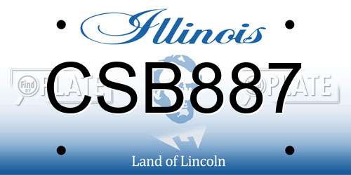 CSB887 Illinois License Plate