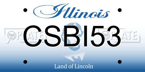 CSBI53 Illinois License Plate