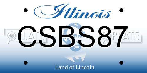 CSBS87 Illinois License Plate