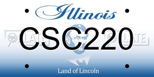 CSC220 Illinois License Plate