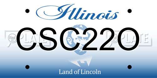CSC22O Illinois License Plate
