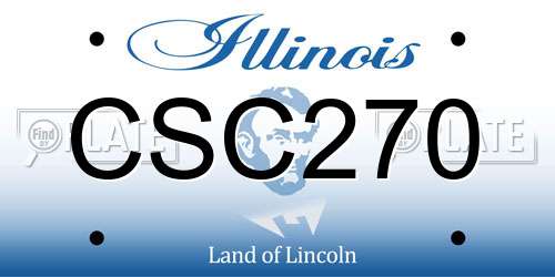 CSC270 Illinois License Plate