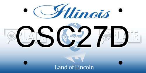 CSC27D Illinois License Plate