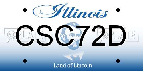 CSC72D Illinois License Plate