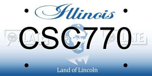 CSC770 Illinois License Plate
