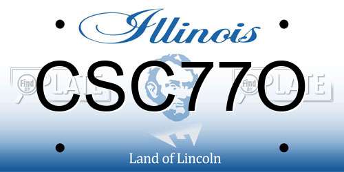 CSC77O Illinois License Plate