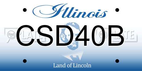 CSD40B Illinois License Plate