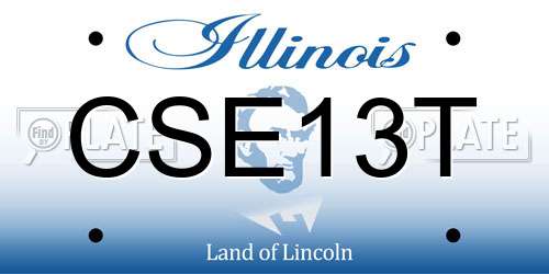 CSE13T Illinois License Plate