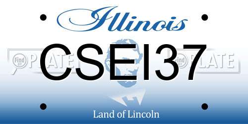 CSEI37 Illinois License Plate