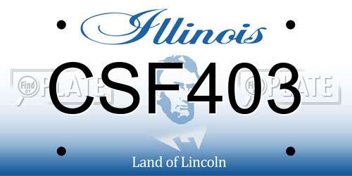 CSF403 Illinois License Plate