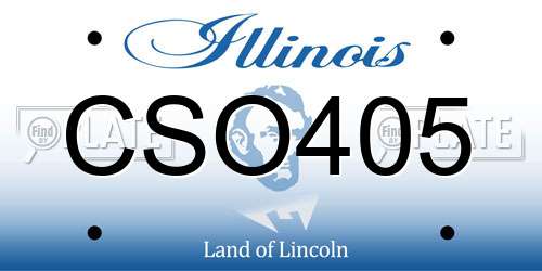 CSO405 Illinois License Plate