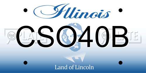 CSO40B Illinois License Plate