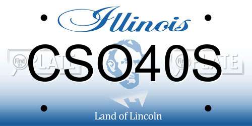CSO40S Illinois License Plate