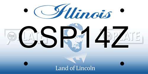 CSP14Z Illinois License Plate