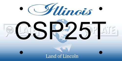 CSP25T Illinois License Plate
