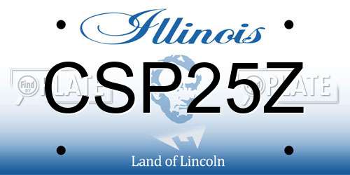 CSP25Z Illinois License Plate