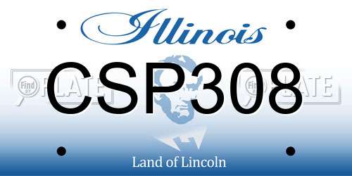 CSP308 Illinois License Plate