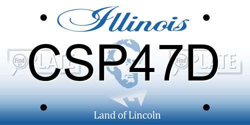 CSP47D Illinois License Plate
