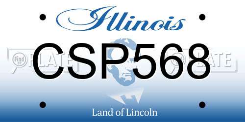 CSP568 Illinois License Plate