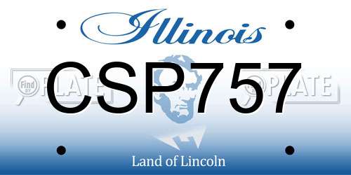CSP757 Illinois License Plate