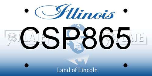 CSP865 Illinois License Plate
