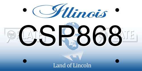CSP868 Illinois License Plate