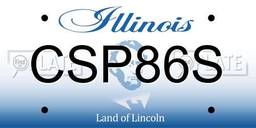 CSP86S Illinois License Plate