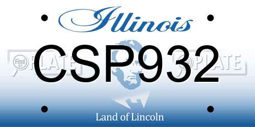 CSP932 Illinois License Plate