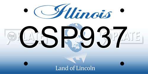 CSP937 Illinois License Plate