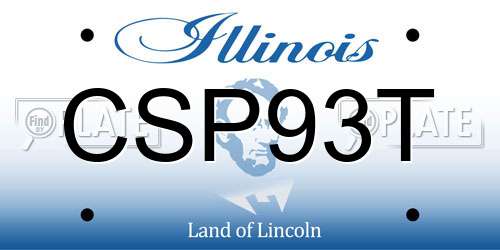CSP93T Illinois License Plate